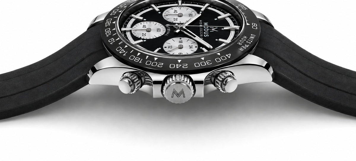 Chronographe Interval de Modus Horlogerie vu de profil