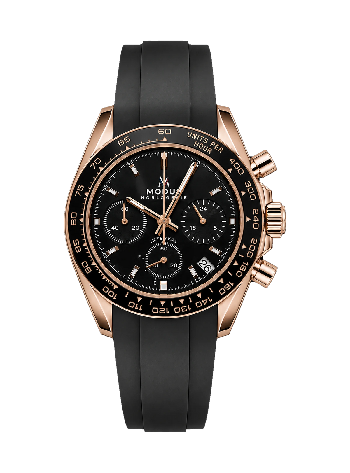 INTERVAL · Chronographe · Or rose & noir